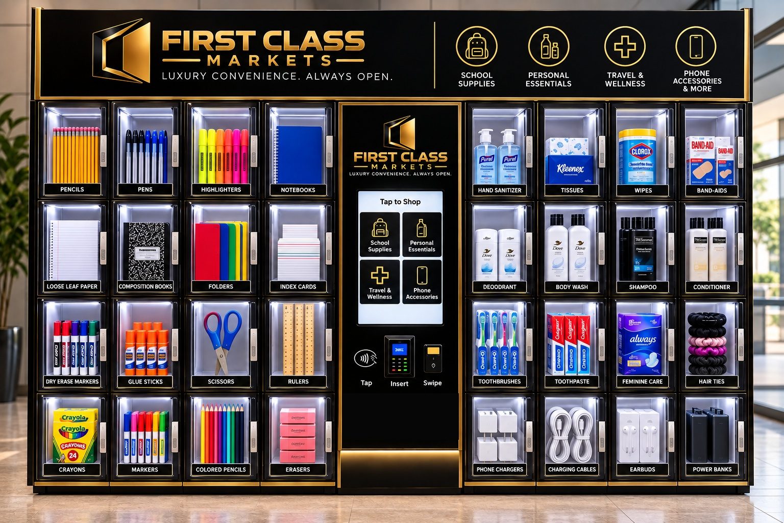 Essentials Lockers in a clean commercial setting